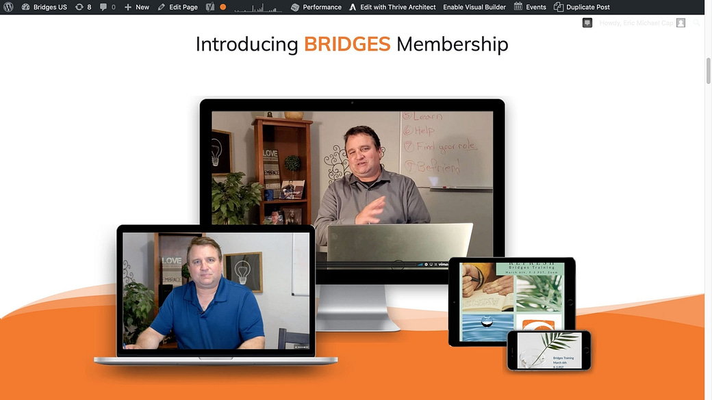 Bridges membership website development