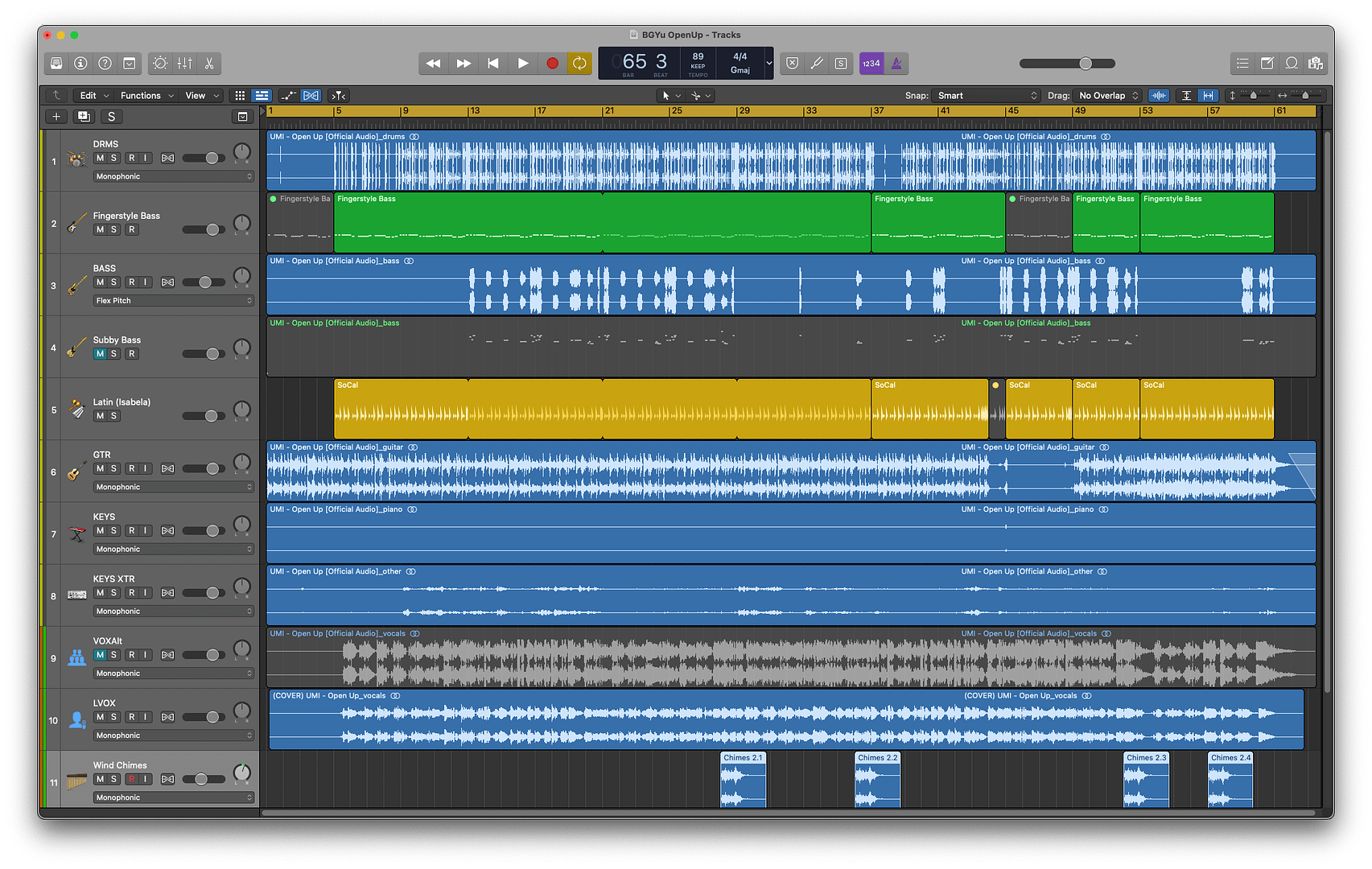 BG Yuna (Uni) Open Up Logic Pro General Groove remix